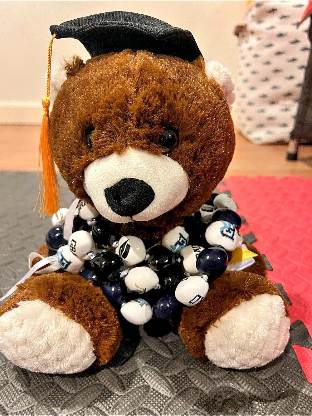 Graduation Bear Plush with Bead Necklaces